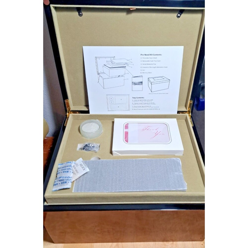 OPEN BOX Neptune Society Cremation Urn and Memento Kit Cherry Wood Finish